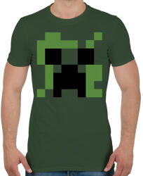 printfashion Creeper Minecraft - Férfi póló - Katonazöld (14506207)