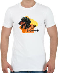 printfashion I love my dachshund - Férfi póló - Fehér (14382172)
