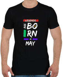 printfashion Legends are born in may - Férfi póló - Fekete (14388158)