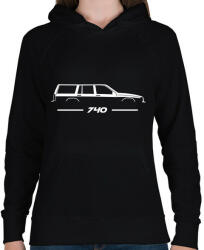 printfashion Volvo 740 (2) - Női kapucnis pulóver - Fekete (14468461)
