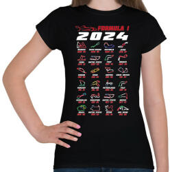 printfashion Formula 1 - 2024 versenynaptár - Női póló - Fekete (14431759)