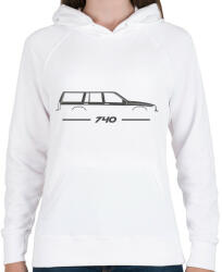 printfashion Volvo 740 (3) - Női kapucnis pulóver - Fehér (14468460)