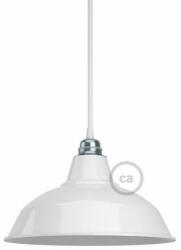Creative-Cables Bistrot lámpabúra polírozott fémből E27-es vasalattal, 30 cm átmérőjű fehér (KPAM10VBL)