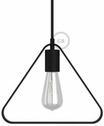 Creative-Cables Fém Duedì Apex lámpabúra fém lámpatartó burkolattal és E27 lámpatartóval fekete (KPAM19VNONER)