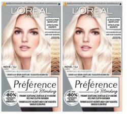 L'Oréal Préférence Les Blondissimes set 2x vopsea de păr 60 ml Nuanţă Ultra Platinum pentru femei