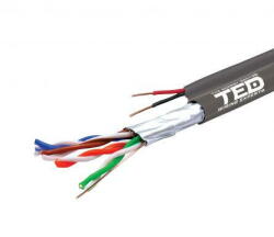 Ted Electric Cablu FTP cat. 5e Cupru + 2 fire x 0, 75 mm cupru multifilare de alimentare rola 305ml TED Wire Expert TED002389 BBB (A0115384) - vexio
