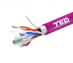 Ted Electric Cablu FTP cat. 6 cupru integral 0, 56 23AWG LSZH FLUKE PASS violet rola 305ml TED Wire Expert TED002433 BBB (A0115391) - vexio