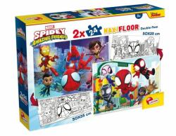 Lisciani Puzzle de colorat maxi - paienjenelul marvel si prietenii lui uimitori (2 x 24 de piese) (L99788) - ookee Puzzle