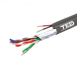 Ted Electric Cablu FTP cat. 5e Cupru + 2 fire x 0, 75 mm cupru multifilare de alimentare rola 305ml TED Wire Expert TED002389 BBB (A0115384)