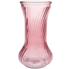 4-Home Vază de sticlă Vivian, roz, 10 x 21 cm