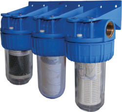 TITAN Filtre de apa TITAN 3 x 7, cu 1 2, in linie pentru filtrare mecanica cu 3 cartuse filtrante - nylon + polipropilena + carbune activ Filtru de apa bucatarie si accesorii