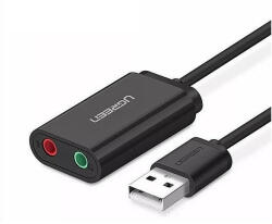 UGREEN Külső USB Audiokártya 15cm - Fekete (30724B)