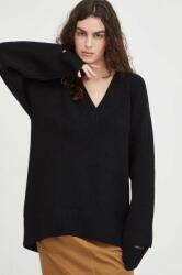 Herskind gyapjú pulóver női, fekete - fekete XS