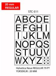Etichete cu litere, A-Z, 2 folii/set, TANEX -20mm regular (TX-STC511)