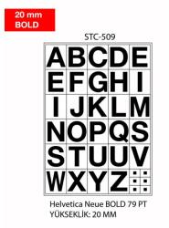 Etichete cu litere, A-Z, 2 folii/set, TANEX -20mm bold (TX-STC509)