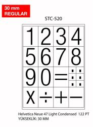  Etichete cu cifre, 0-9, 2 folii/set, TANEX - 30mm regular (TX-STC520)