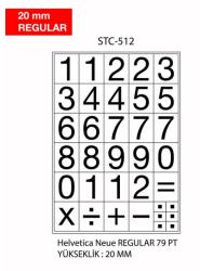 Etichete cu cifre, 0-9, 2 folii/set, TANEX - 20mm regular (TX-STC512)