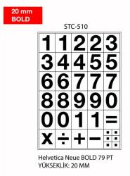 Etichete cu cifre, 0-9, 2 folii/set, TANEX - 20mm bold (TX-STC510)