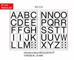 Etichete cu litere, A-Z, 2 folii/set, TANEX -24mm regular (TX-STC515)