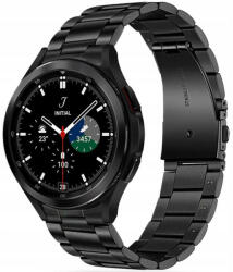 Samsung Galaxy Watch 4 / 5 / 5 Pro / 6 / 7 / FE (40 / 44 / 45mm) / Watch 4 Classic / 6 Classic (42 / 43 / 46mm), fém pótszíj, TP Stainless, fekete - tok-shop