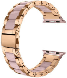 Apple Watch 4-6, SE, SE (2022) (38 / 40 mm) / Watch 7-9 (41 mm), fém pótszíj, TP Modern, vörösarany/lila