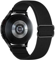 Samsung Galaxy Watch 4 / 5 / 5 Pro / 6 (40 / 44 / 45mm) / Watch 4 Classic / 6 Classic (42 / 43 / 46mm), textíl pótszíj, állítható, TP Mellow, fekete - tok-shop