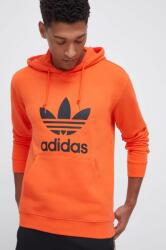Adidas pamut melegítőfelső narancssárga, férfi, nyomott mintás, kapucnis - narancssárga S