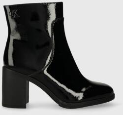 Calvin Klein Jeans bokacsizma MID BLOCK HEEL BOOT NAPLAK WN fekete, női, magassarkú, YW0YW01258 - fekete Női 36