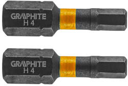 GRAPHITE Set biti de impact HEX4X25mm 1/4" 2buc. GRAPHITE 56H507 (56H507) Set capete bit, chei tubulare