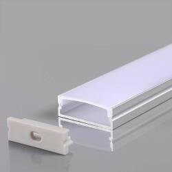 V-TAC 30mm széles, felületre szerelhető alumínium LED szalag profil fehér fedlappal 2m - SKU 23176 (23176)