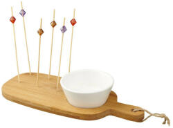 Everestus Set aperitive, platou, bol ceramic si betisoare, Everestus, AR, bambus si ceramica, lemn (EVE06-11294000)