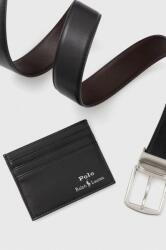 Ralph Lauren öv és bőr kártyatartó fekete - fekete Univerzális méret