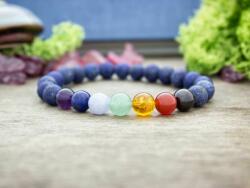 R. M. ékszer Csakra lápisz lazuli ásvány karkötő (2037-RM-19)