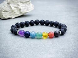 R. M. ékszer Csakra láva köves ásvány karkötő (16558RM16)