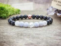 R. M. ékszer Égszínkék rozé mámor vegyes ásvány karkötő (13776-RM-21)