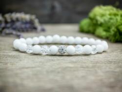 R. M. ékszer Csillogó jáde és hegyikristály ásvány karkötő (14356-RM-21)