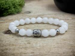 R. M. ékszer Buddha fehér jáde ásvány karkötő (1057RM20)