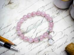 R. M. ékszer Csillogó angyal a hóban rózsakvarc ásvány karkötő (9047-PK-21)