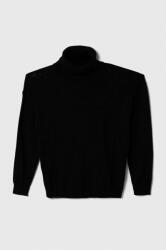 Benetton gyerek gyapjúkeverékből készült pulóver fekete, könnyű - fekete 150