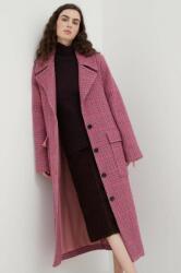 Lovechild kabát gyapjú keverékből rózsaszín, átmeneti - rózsaszín 34
