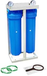 Aquafilter Set 2 carcase BIG BLUE 20″, cadru metalic, manometre si cheie (HHBB20A) Filtru de apa bucatarie si accesorii