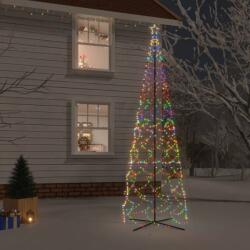 vidaXL Brad de Crăciun conic, 1400 LED-uri, multicolor, 160x500 cm (343512)