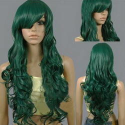 Női Cosplay Paróka Női Sötét Zöld Hullámos Anime Manga Wig Harajuku stílusú