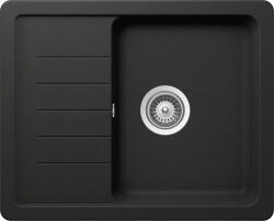 SCHOCK Schock Pinedo D-100XS konyhai mosogatótálca Cristalite Nero 620 x 500 mm, gránit, megfordítható, hagyományos beépítés, fekete (PIND100XNERO)