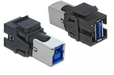 Delock 86395 Keystone modul, USB 3.0 A-csatlakozóhüvely > USB 3.0 B-csatlakozóhüvely, fekete (86395)