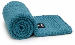 T-Tomi Knitted Blanket Petrol blue pled împletit 80x100 cm