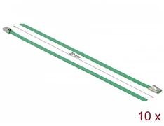 Delock 18801 Rozsdamentes Acél Kábelkötegek Hossza 200 x Szélesség 4, 6 mm zöld 10 db (18801)
