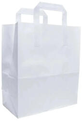 Label Print Pungi hartie cu maner banda, 32+16 x 39 cm, hartie alba 80g (AJ800514126)