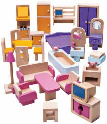 Bigjigs Toys Mobilier din lemn pentru casa de papusi (DDJT116)