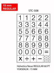 Etichete cu cifre, 0-9, 2 folii/set, TANEX - 15mm regular (TX-STC508)